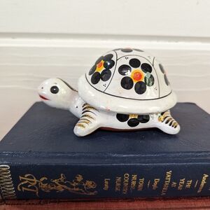 Vintage Redware Pottery Turtle Trinket Dish